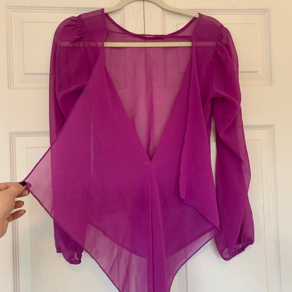Magenta Open Back Blouse